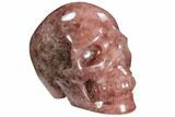Carved, Strawberry Quartz Crystal Skull - Madagascar #108777-2